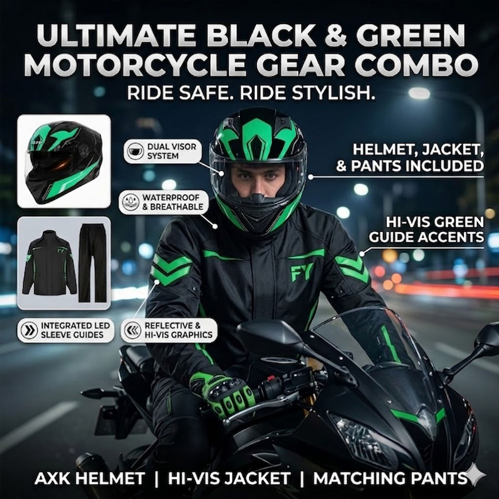 Cycling Gear Apparel - Waterproof Cycling Apparel Suit DOT Helmet
