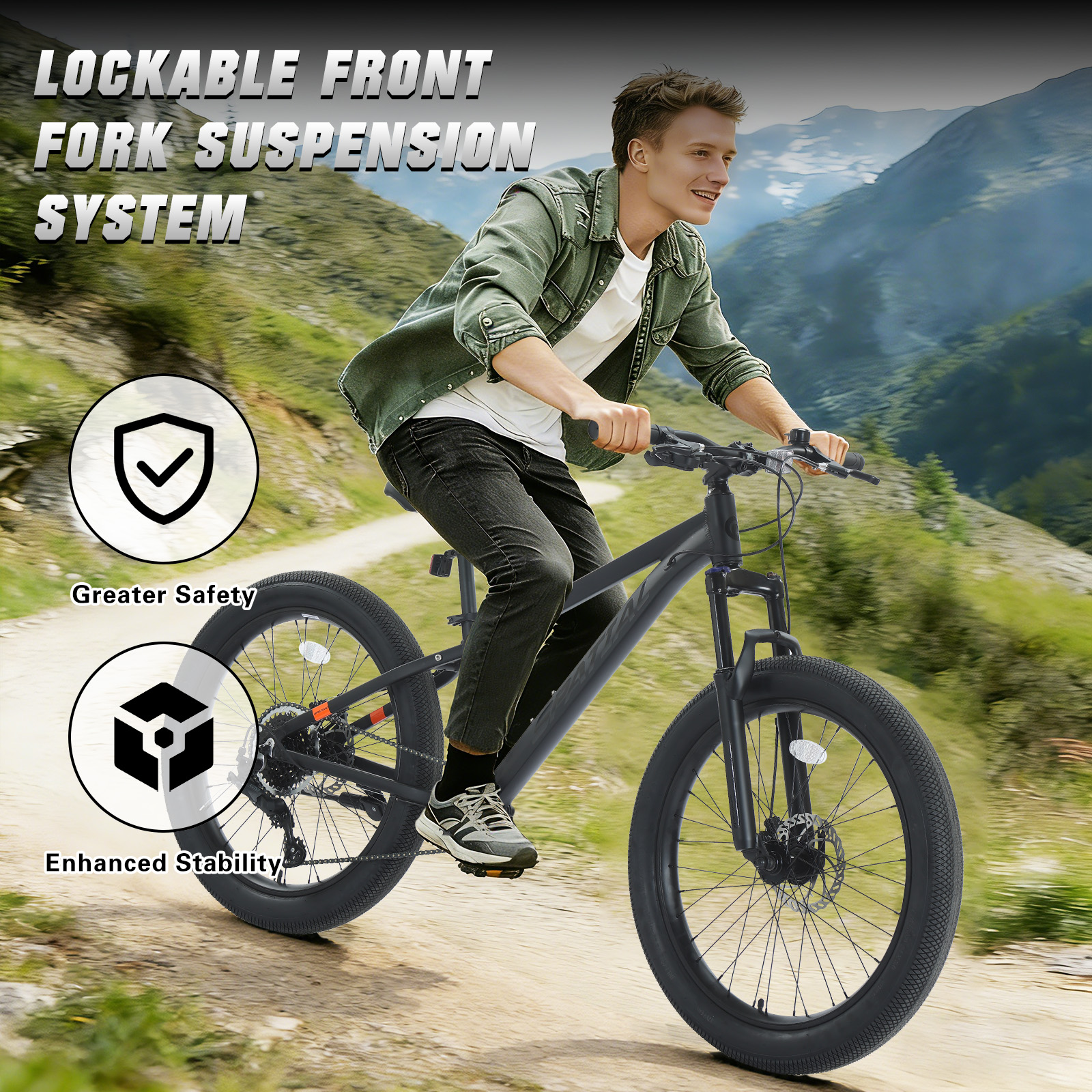 Cycling Gear Inches - SPATIAL 24 Inch Fat Tire Mountain