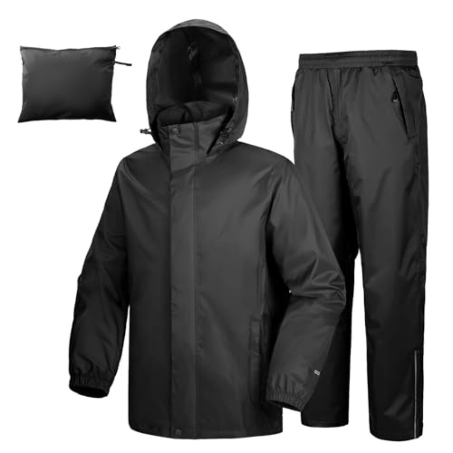 Cycling Gear For Rain - Men's Rain Suit Packable Waterproof Lightweight
