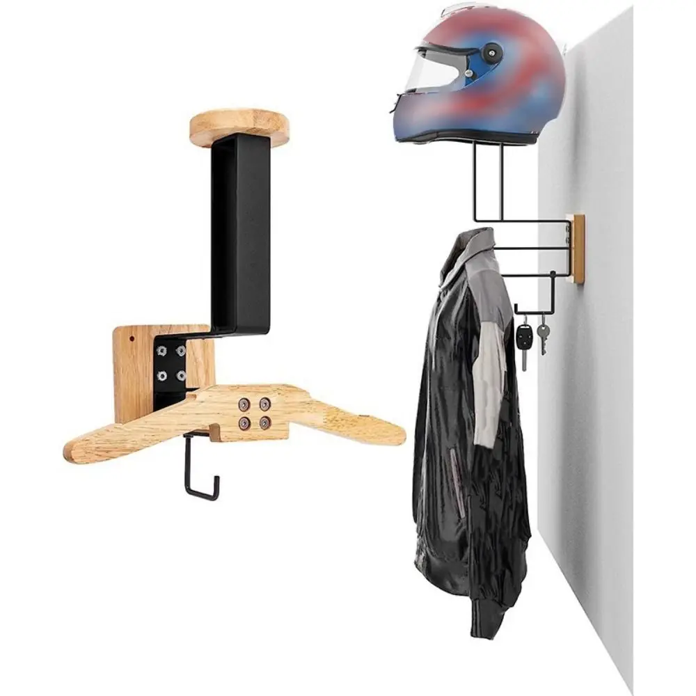 Wood Motorcycle Helmet Holder  – Cycling Gear Wall Organizer recenzja i cena