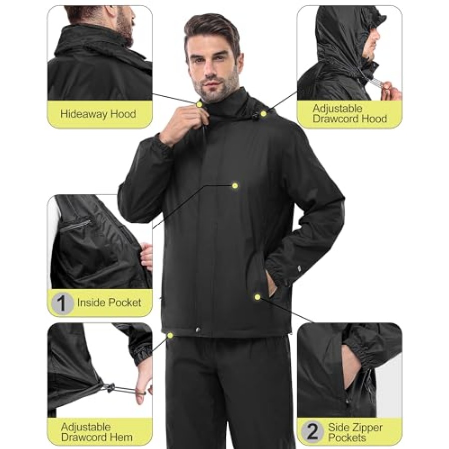 33, 000ft Men's Rain Suit Pack – Cycling Gear For Rain recenzja i cena
