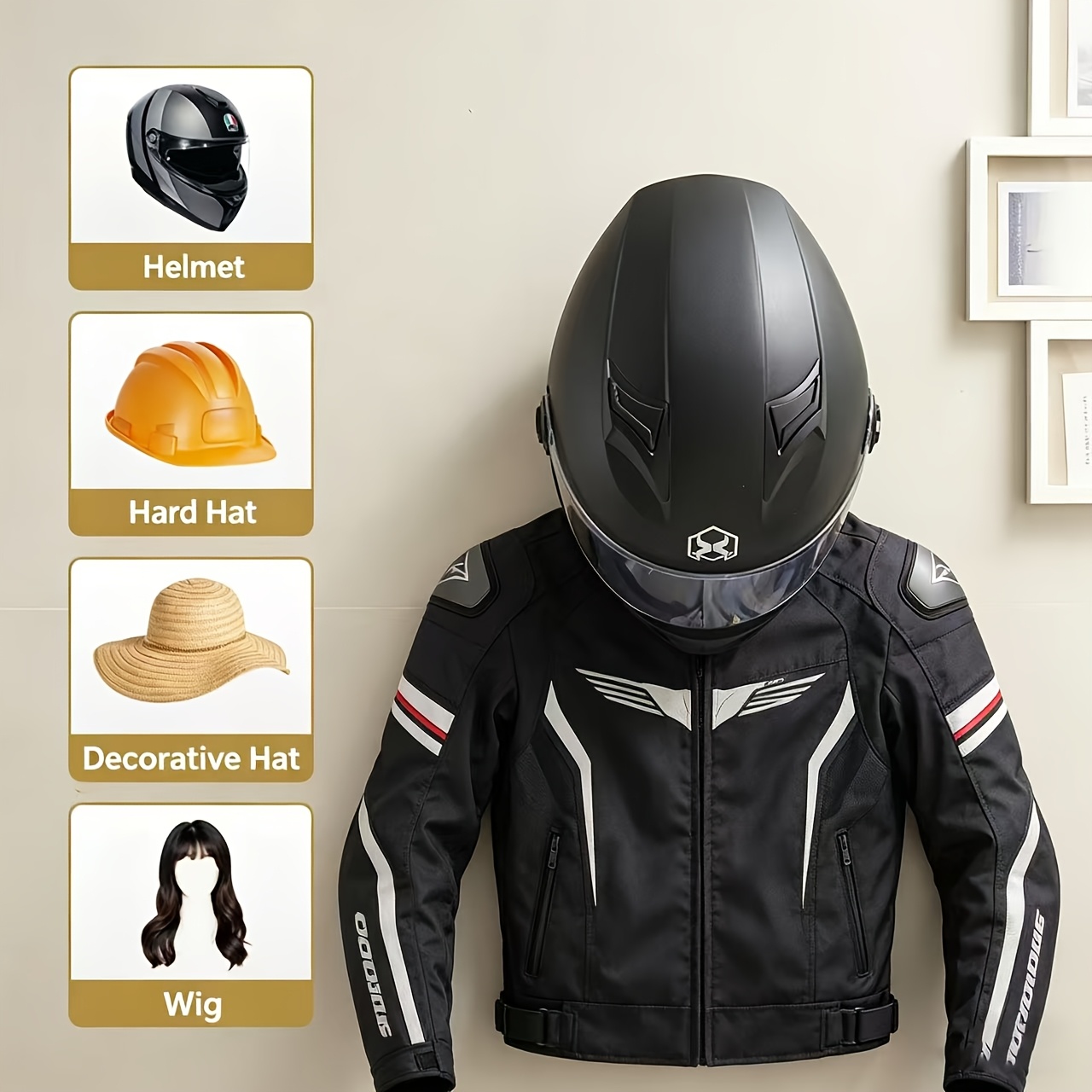 Motorcycle Helmet Holder Solid – Cycling Gear Wall Organizer recenzja i cena