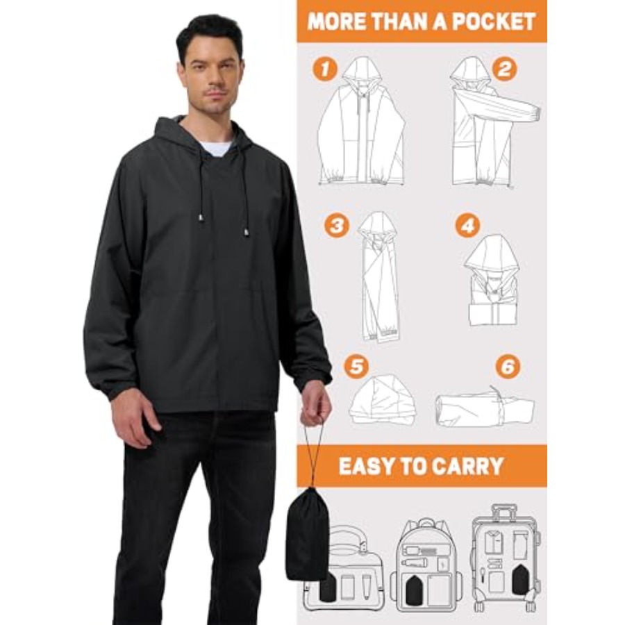 UIQUR Men's Rain Jacket Waterp – Cycling Gear For Rain recenzja i cena