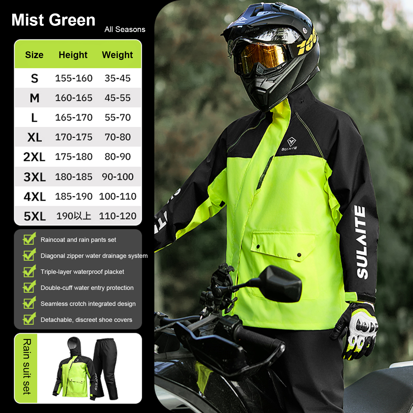 Motorcycle Rain Suit for Men & – Cycling Gear For Rain recenzja i cena