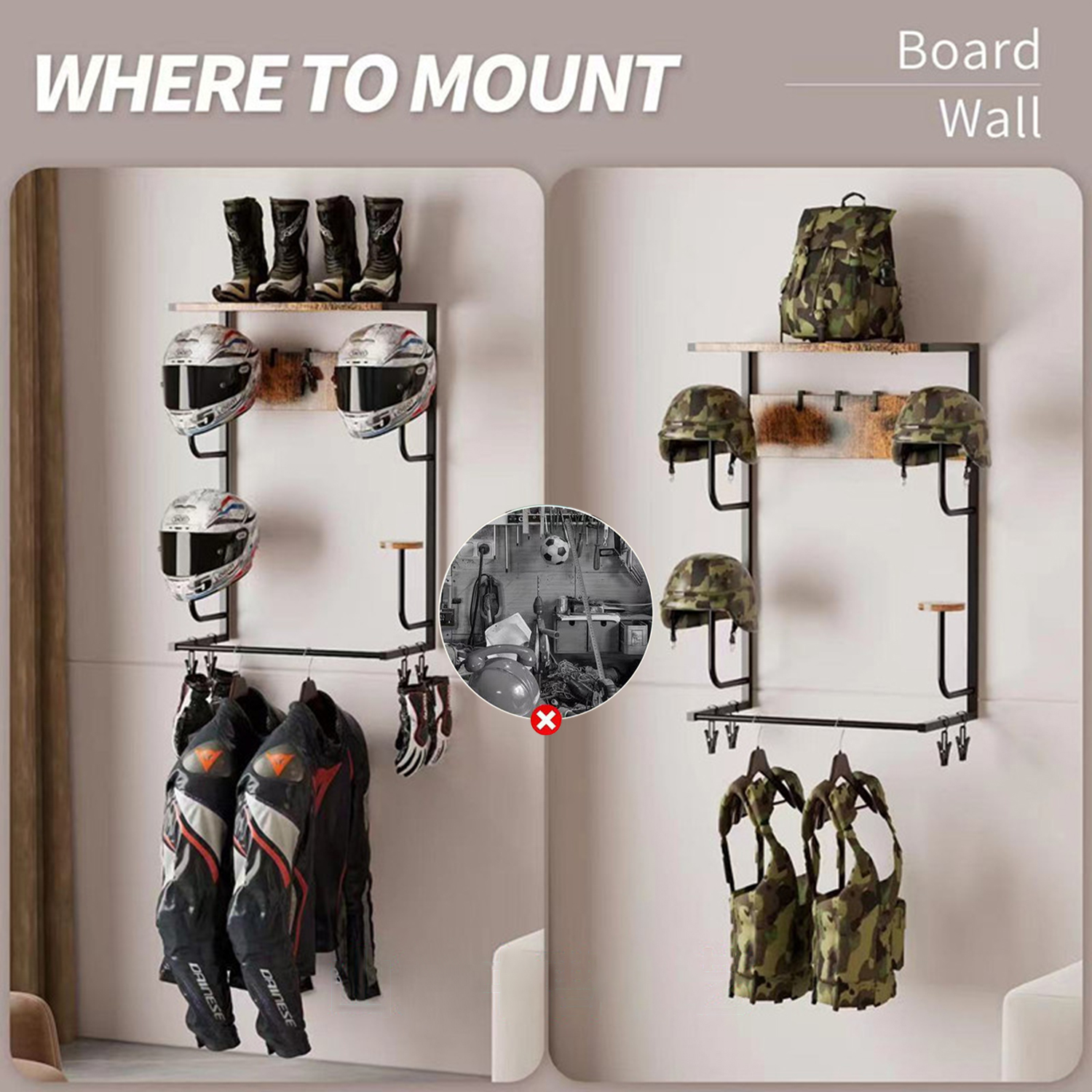 Motorcycle Helmet Holder, Wall – Cycling Gear Wall Organizer recenzja i cena